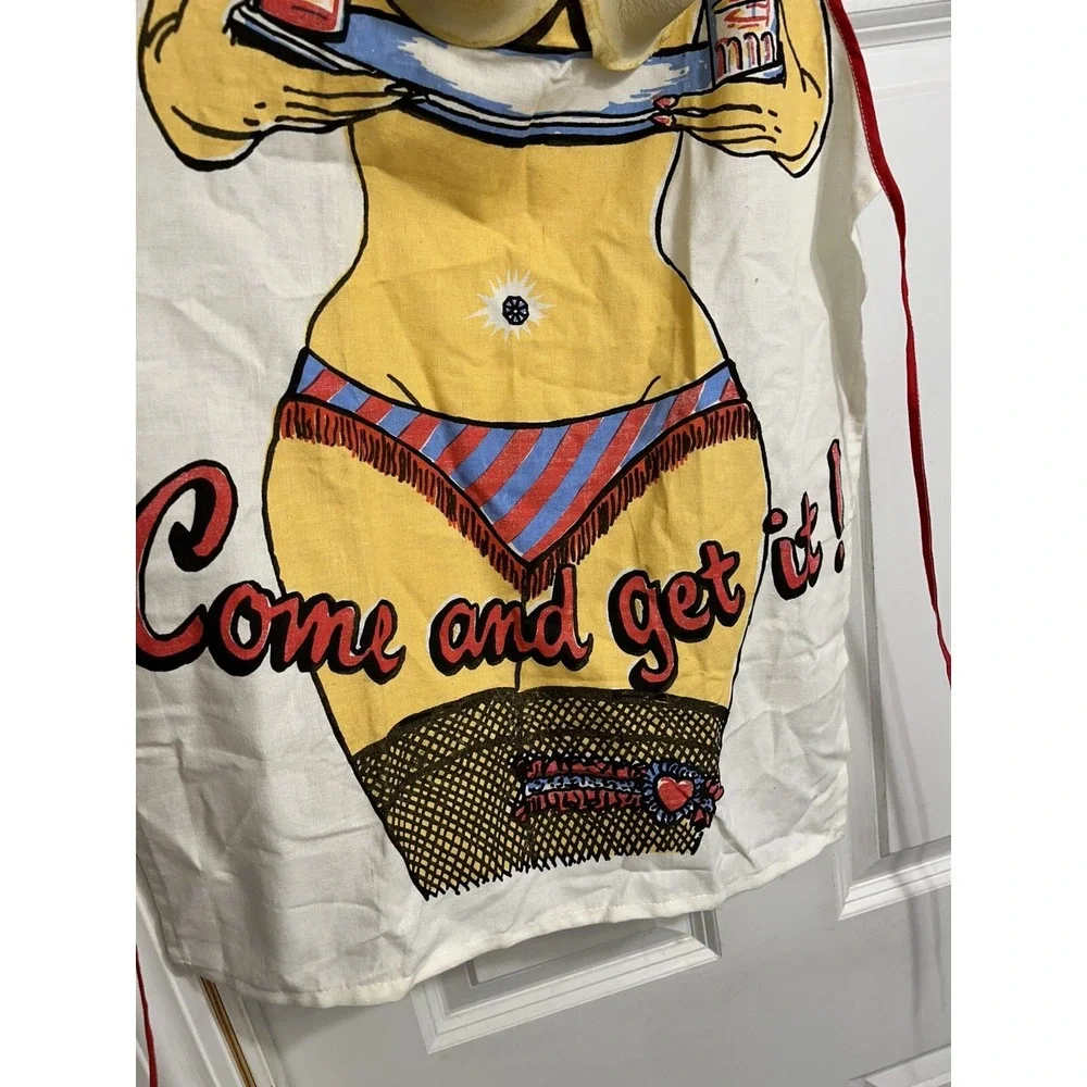 Grill Apron Bikini Squishy Breast Come Get It Tie Back Funny Silly